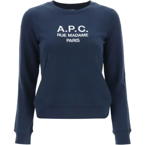 Sweatshirt mit besticktem Logo aus Bio-Baumwoll-Frottee , Damen, Größe: S - A.p.c. - Modalova