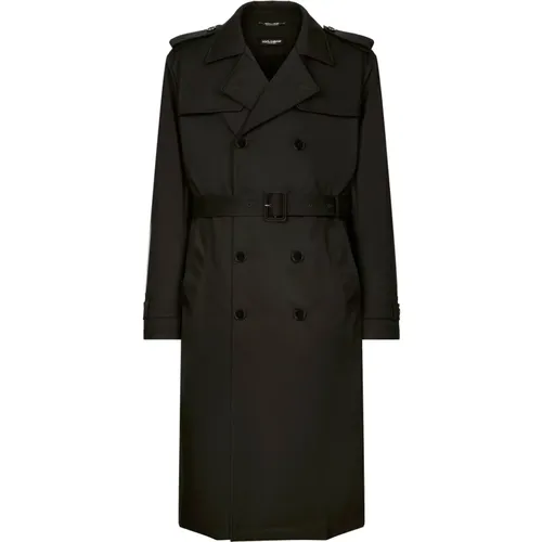 Double-Breasted Trench Coat , male, Sizes: 2XL - Dolce & Gabbana - Modalova