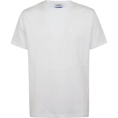Besticktes Slim Fit Weißes T-Shirt,Slim Fit Kurzarm T-Shirt Weiß Off - Off White - Modalova