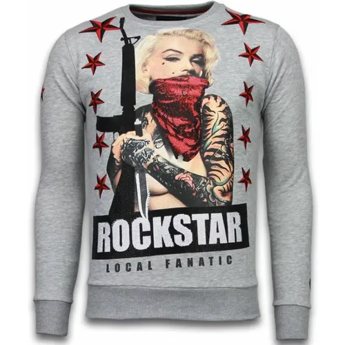 Marilyn Rockstar Rhinestone - Herren Pullover - 6006G , Herren, Größe: 2XL - Local Fanatic - Modalova