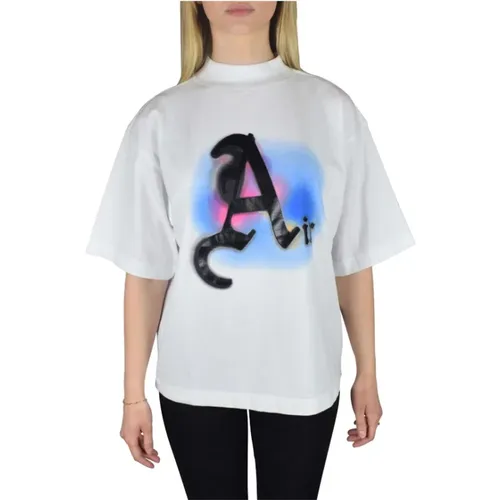 Air Oversized T-Shirt mit Bunter Druck , Damen, Größe: M - Palm Angels - Modalova