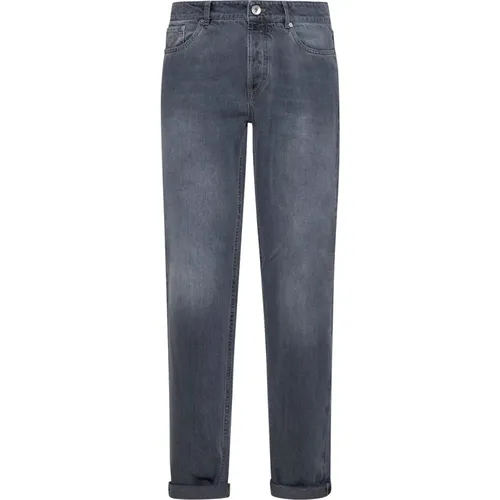 Straight Leg Jeans in Mittelgrau , Herren, Größe: 2XL - BRUNELLO CUCINELLI - Modalova