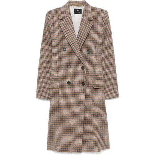 Houndstooth Double-Breasted Coat Multicolour , female, Sizes: XS, S - Paul Smith - Modalova