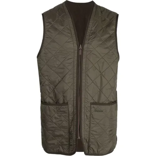 Quilted Olive Sleeveless Vest , male, Sizes: L, M - Barbour - Modalova