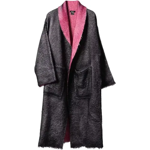 Stylish Shawl Neck Long Coat , female, Sizes: 2XL - Avant Toi - Modalova