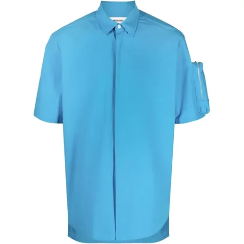 Blaues Baumwollhemd mit Reißverschlusstasche - Ambush - Modalova