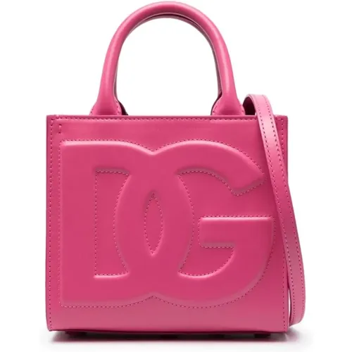 Glicine Leather Handbag , female, Sizes: ONE SIZE - Dolce & Gabbana - Modalova