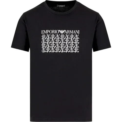 Baumwoll-Jersey T-Shirt mit Koordiniertem Druck , Herren, Größe: S - Emporio Armani - Modalova