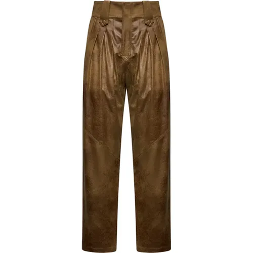 Bronzefarbene Kunstlederhose , Damen, Größe: 2XS - Isabel marant - Modalova