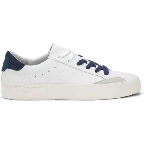 Street Leder Sneakers in Weiß/Marineblau,Lässiger Sneaker für den Alltag - Sun68 - Modalova