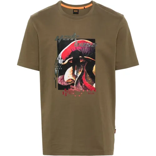Tee-Mushroom t-shirt , male, Sizes: L, M - Hugo Boss - Modalova