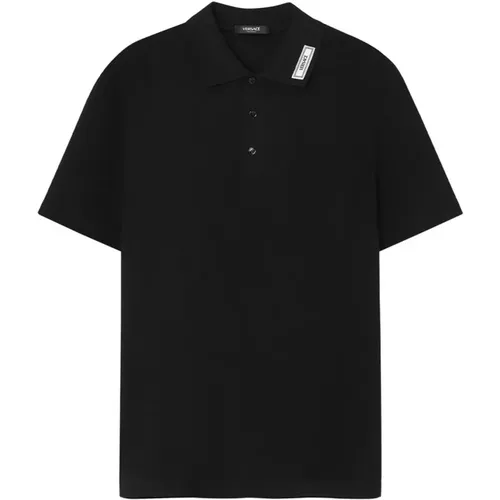 Embroidered Polo Shirt , male, Sizes: 2XL, XL, L, M - Versace - Modalova