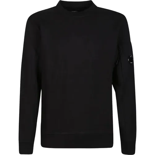 Schwarzer Diagonal Erhöhter Sweatshirt , Herren, Größe: S - C.P. Company - Modalova
