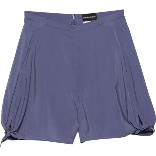 Lavender Shorts with Side Pockets , female, Sizes: L, 2XS, M, S - Emporio Armani - Modalova