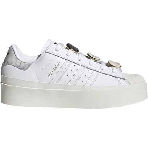 Fashionable Leather Sneakers with Front Appliques , female, Sizes: 5 UK - adidas Originals - Modalova