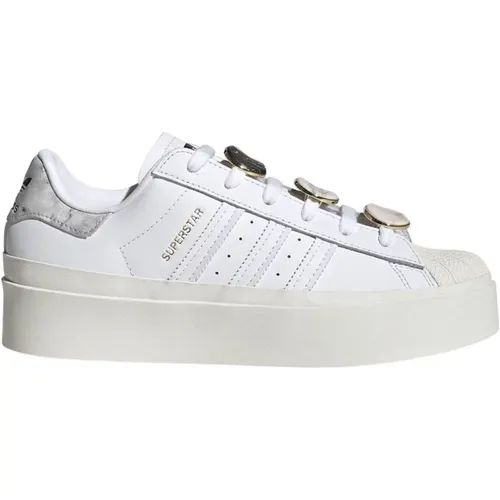 Fashionable Leather Sneakers with Front Appliques , female, Sizes: 8 1/3 UK - adidas Originals - Modalova