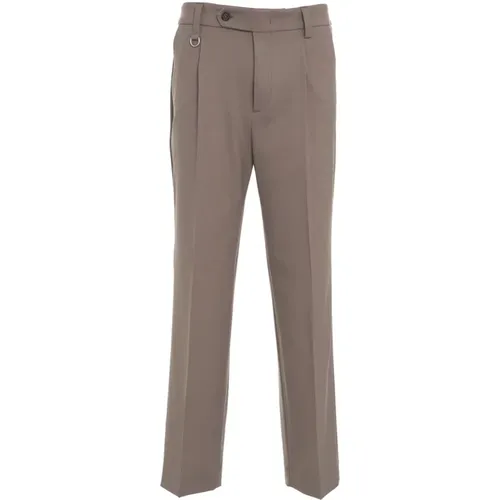 Grey Trousers for Men , male, Sizes: S - Paolo Pecora - Modalova