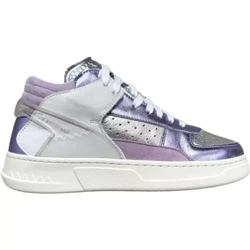 Kristall Mid-Top Leder Sneakers , Damen, Größe: 36 EU - RUN OF - Modalova