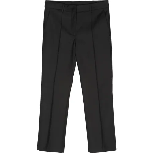 Schwarze Crop Hose mit geprägten Nähten - SPORTMAX - Modalova