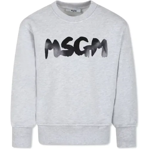 Hellgrauer Melange Sweatshirt,Bianco Sweatshirt,Schwarzer Sweatshirt,Creme Sweatshirt,Royal Sweatshirt,Rosa Sweatshirt,Schwarz Sweatshirt - MSGM - Modalova