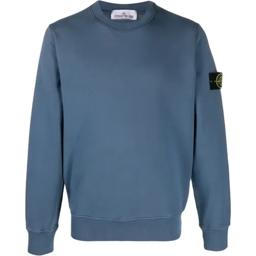 Blauer Patch Sweatshirt , Herren, Größe: 2XL - Stone Island - Modalova