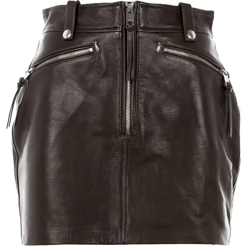 Leather Mini Skirt , female, Sizes: XS - Diesel - Modalova