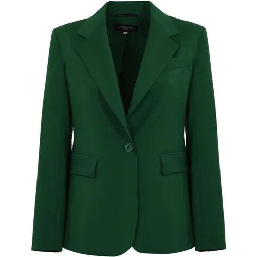 Grüne Wolljacke mit Revers , Damen, Größe: S - Max Mara Weekend - Modalova