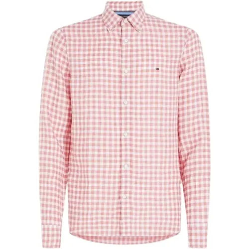 Leinen Gingham Hemd , Herren, Größe: 2XL - Tommy Hilfiger - Modalova