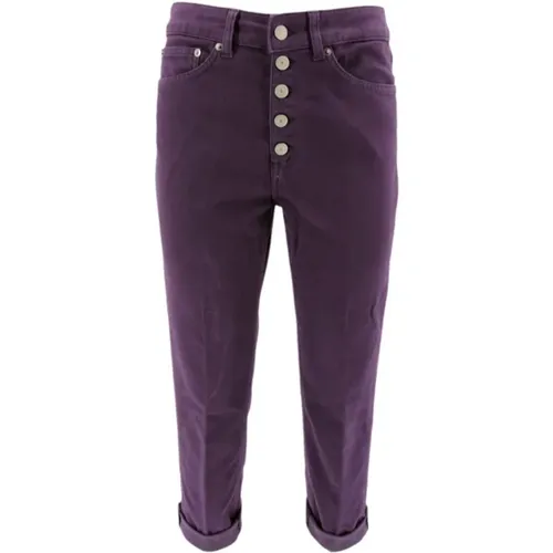 Dark Violet Cropped Jeans , female, Sizes: W25 - Dondup - Modalova