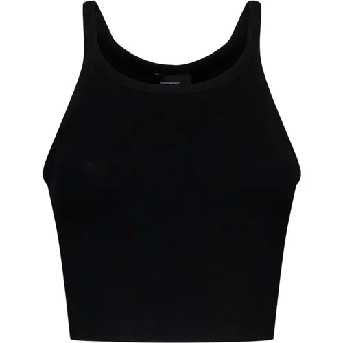 Schwarzes Geripptes Tanktop - Wardrobe.nyc - Modalova