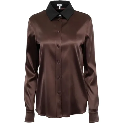 Silk Shirt Elegant Classic Style , female, Sizes: L, 3XL, XL - Loewe - Modalova