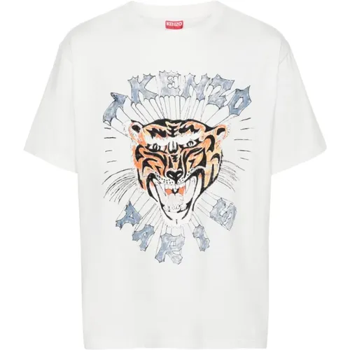Signature Tiger Head T-shirts and Polos , male, Sizes: L - Kenzo - Modalova