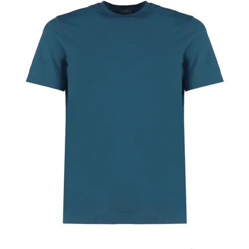 Benzinblaues Baumwoll-T-Shirt - Zanone - Modalova