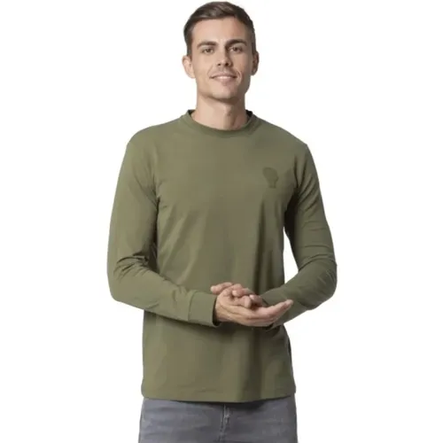 Olivgrünes Langarm T-Shirt , Herren, Größe: XS - Karl Lagerfeld - Modalova