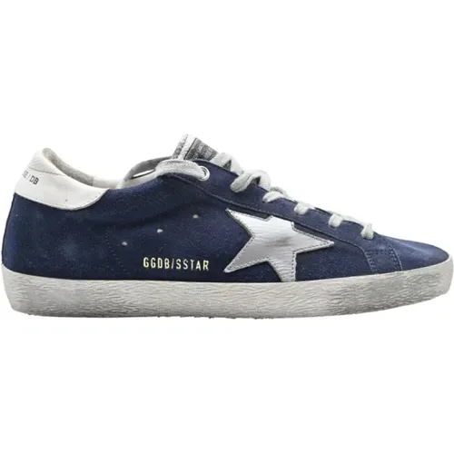 Superstar Blue and Grey Sneakers , male, Sizes: 5 UK - Golden Goose - Modalova