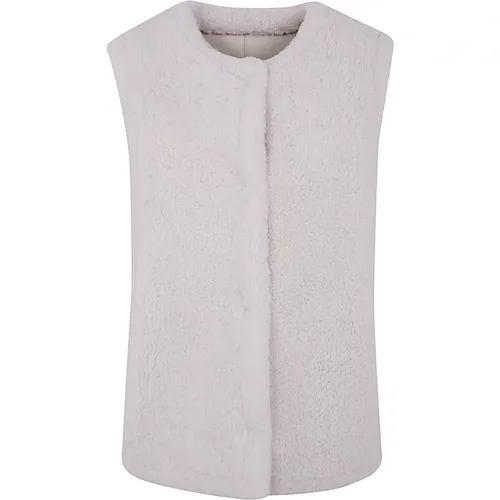 Merino Frise Gilet Meringue Stil - Yves Salomon - Modalova