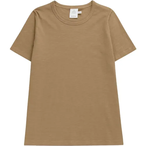 Basic T-Shirt Camel , female, Sizes: XL, L, XS, 2XL, S, M - Munthe - Modalova