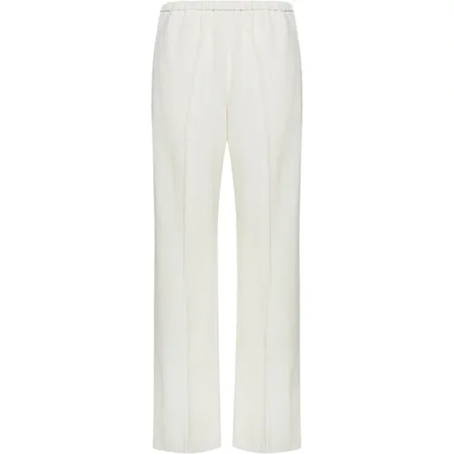 Cream Viscose Trousers , female, Sizes: S - Forte Forte - Modalova