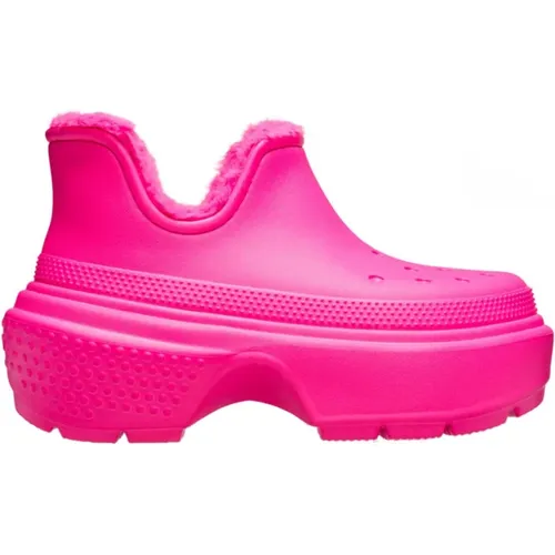 Fuchsia Stomp Shorty Stiefel , Damen, Größe: 37 EU - Crocs - Modalova