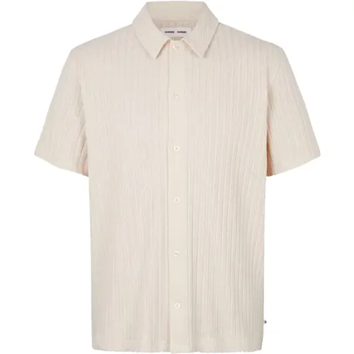 Ribbed Knit Short Sleeve Shirt , male, Sizes: L, M, XL - Samsøe Samsøe - Modalova