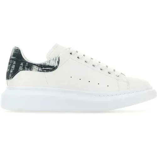 Printed Fabric Heel Leather Sneakers , male, Sizes: 7 UK, 8 1/2 UK, 10 UK, 6 UK, 11 UK, 5 UK, 9 UK, 8 UK, 9 1/2 UK - alexander mcqueen - Modalova