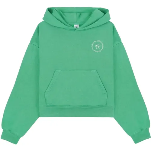 Cropped Hoodie mit Taschen , Damen, Größe: S - Sporty & Rich - Modalova