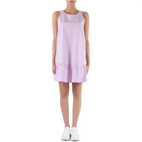 Baumwoll-Popeline-Kleid mit gesticktem Logo , Damen, Größe: L - Armani Exchange - Modalova