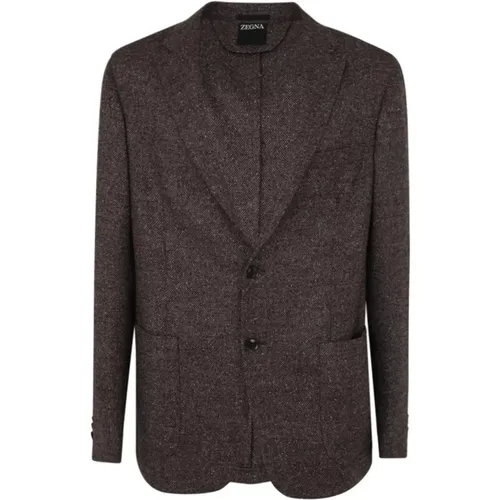 Wool AND Silk Blend Jacket , male, Sizes: S, L - Ermenegildo Zegna - Modalova