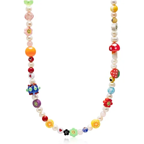Men's Fruity Pearl Choker with Assorted Beads , Herren, Größe: ONE Size - Nialaya - Modalova
