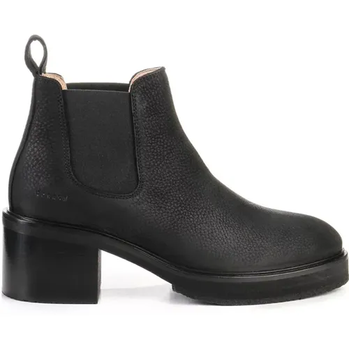 Schwarze Nubukleder Stiefeletten , Damen, Größe: 36 EU - Copenhagen Studios - Modalova