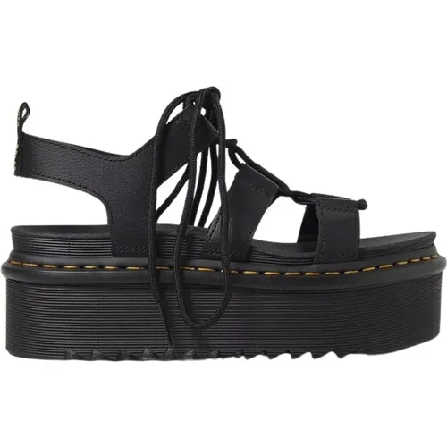 Schwarze Sandalen für Stilvolle Füße , Damen, Größe: 39 1/2 EU - Dr. Martens - Modalova