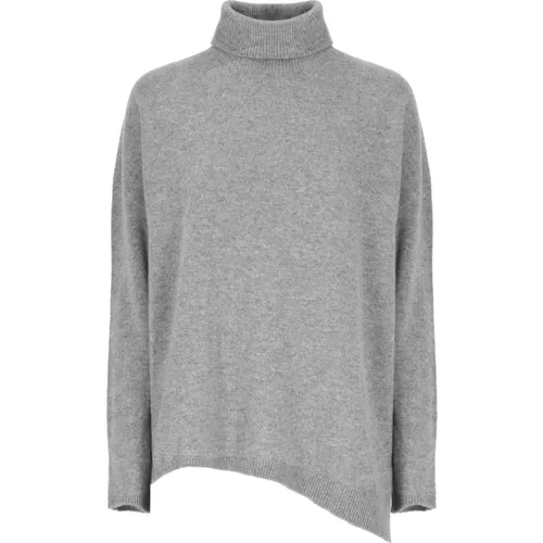 Kaschmir Hoher Kragen Pullover Grau , Damen, Größe: S - Vanisé - Modalova