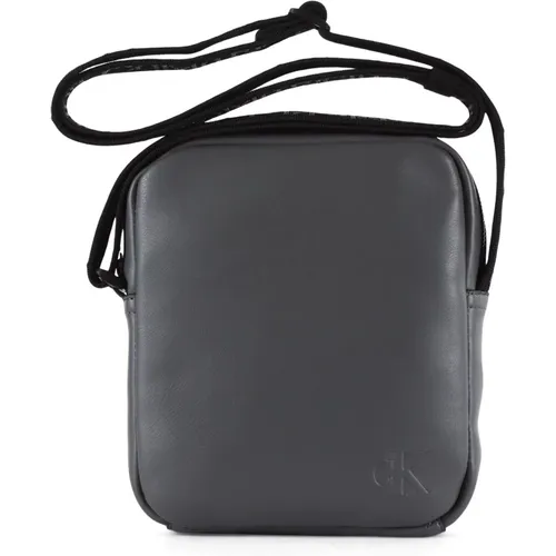 Eco-leather Shoulder Bag with Embossed Logo , male, Sizes: ONE SIZE - Calvin Klein Jeans - Modalova