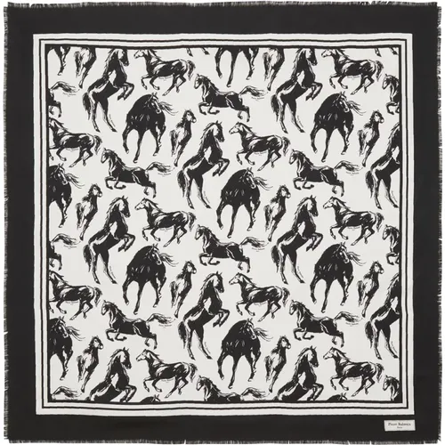 Quadratisches Halstuch aus Seide mit Pierre Pferde-Print , Damen, Größe: ONE Size - Balmain - Modalova